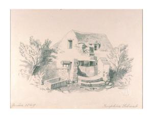 Bauernhaus mit Ziehbrunnen by Bloesch - Schwab Fanny Louise Joséphine