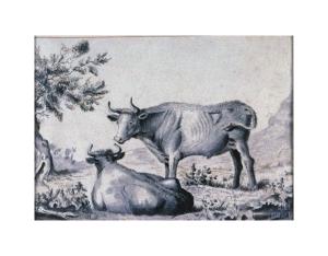 Vaches dans un paysage by Pugnet-Bloesch Elisa