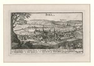 Biel (vue du nord, avec légendes) by Bodenehr Johann Georg