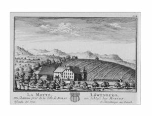La Motte, / un Château pres de la ville de Morat. / Löwenberg, / ein Schloss bey Murten by Vissaula Johann David