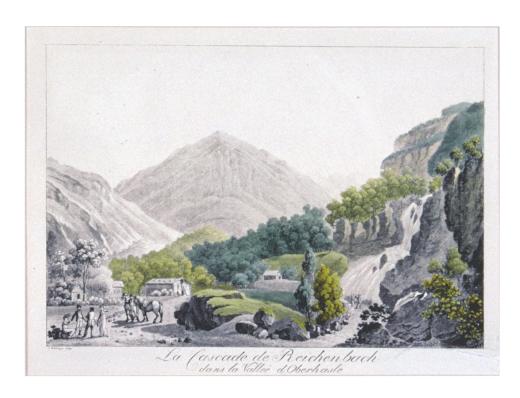 La cascade de Reichenbach / dans la Vallée d'Oberhasle by Weibel Jakob Samuel